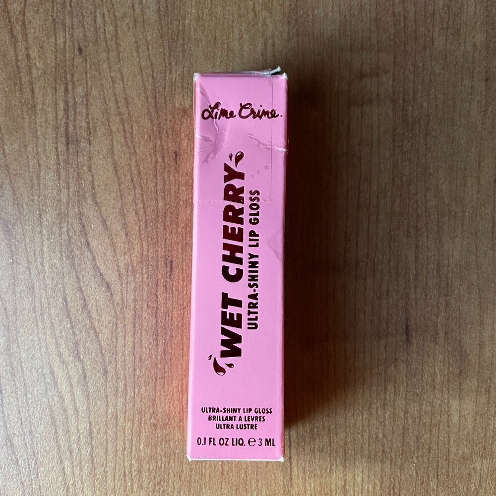 Lime Crime Wet Cherry Flaming Cherry Ultra Shine Lip Gloss 3 mL 0.1 oz Vegan